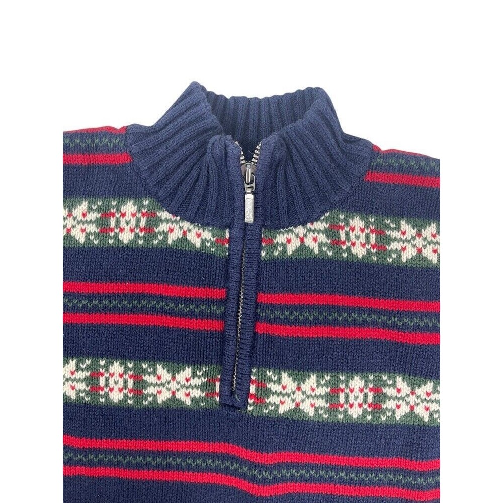 VTG Y2K Gap Fair Isle 1/2 Zip Unisex Holiday Nordic Sweater Christmas Soft M L - Picture 2 of 10